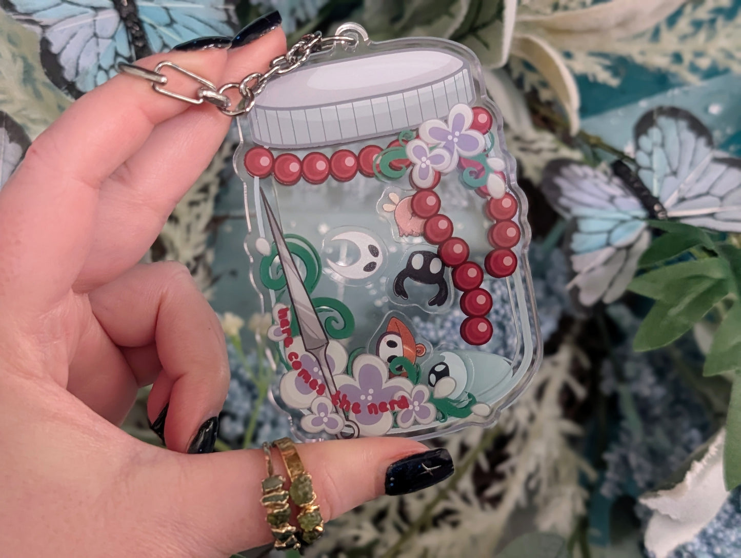 Jar of Bugs, Bug Kingdom - Acrylic Shaker Keychain including 5 Charms