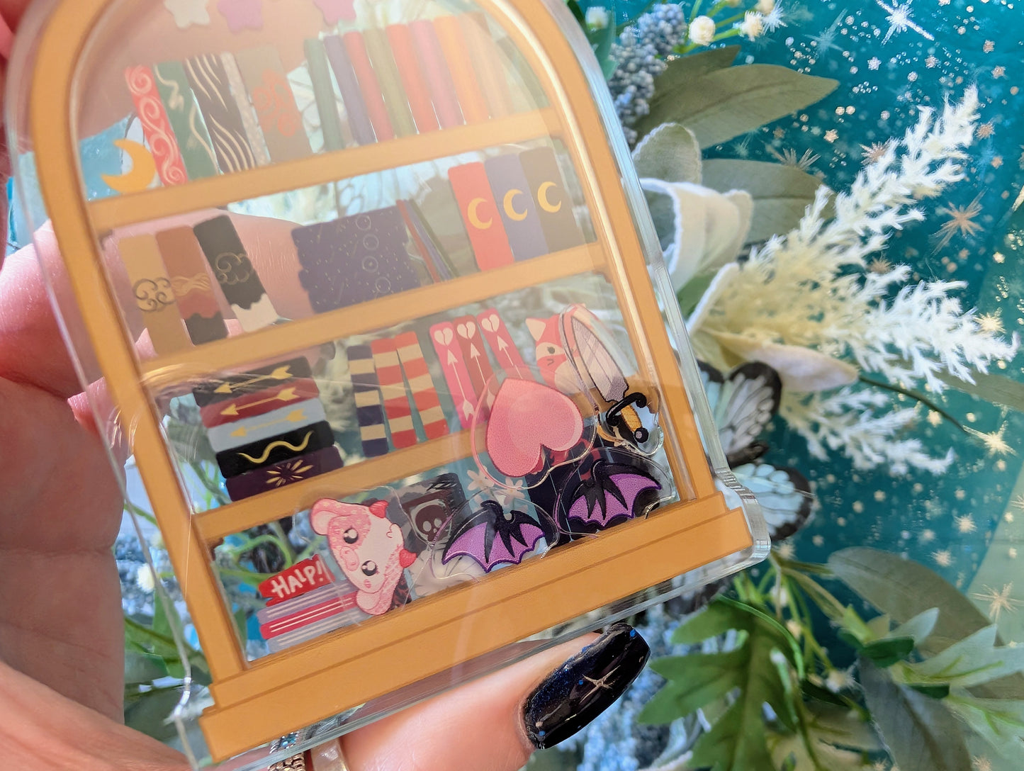 Sheya's Library, From the Stars Above*  - Acrylic Shaker Keychain including 5 Charms