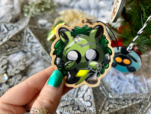 The Bunster - Wood Ornament with Hand Painted Embellishments